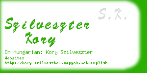 szilveszter kory business card